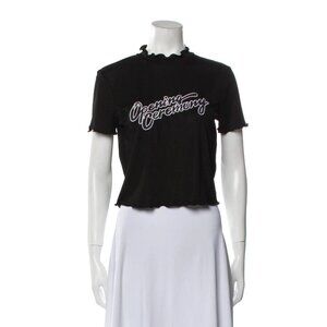 OPENING CEREMONY Graphic Print Mock Neck Crop Top Size: S